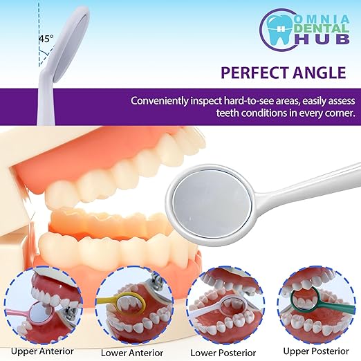 200 PCs Dental Grade Disposable Dental Mouth Mirrors by Omnia ONE | Oral Dental Mirror Plastic Dental Instrument | Anti Fog Mouth Glass Mirror for Teeth with Handles Plastic Tooth Mirror