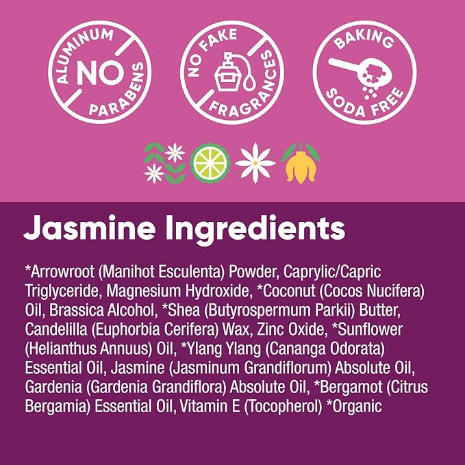 Pretty Frank Natural Aluminum-Free Deodorant Stick, Baking Soda-Free, Jasmine (1-Pack) | Sensitive Skin Friendly, Effective All-Day Odor Control for Women & Men, Organic Ingredients and Essential Oils