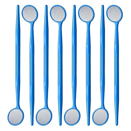 2000 PCs Dental Mouth Mirrors by JEVOLVE | Blue Oral Dental Mirror for Crafting, Jewelry Making, Painting, Model Building, and DIY Projects – Clear Reflection, Easy Handling, Multi-Purpose