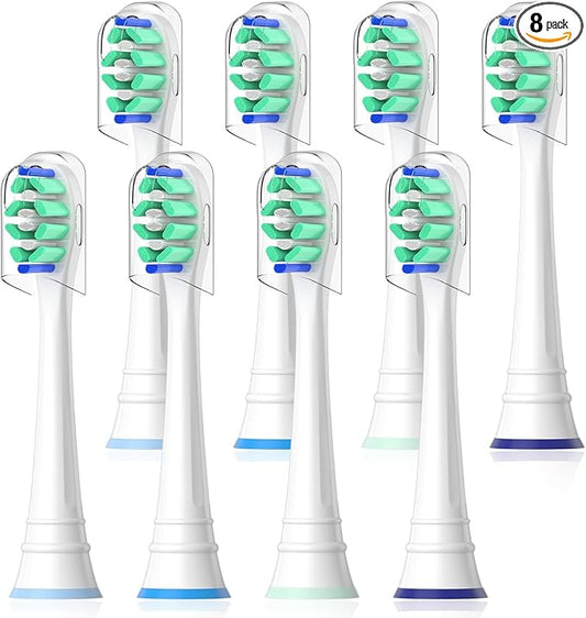 Replacement Heads Compatible with Sonicare Toothbrush, Replacement Brush Head for Philips Sonicare Electric Toothbrush 4100 5100 6100 9900 C2 W3 and More Snap-on Handles White