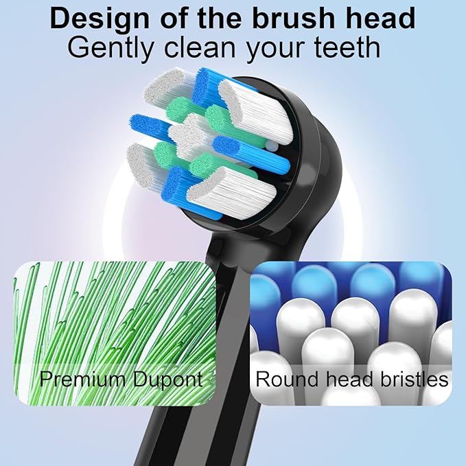 10PCS Replacement Heads Compatible with Oral B iO 3 4 5 6 7 8 9 10 Series Electric Toothbrush,Toothbrush Heads Compatible with Oral B iO Replacement Heads, Medium Bristles for Effective Cleaning,BLACK