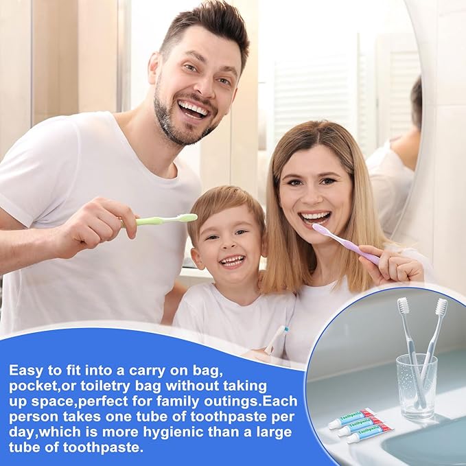 0.28oz Small Toothpaste Travel Size Bulk,Mini Toothpaste Travel,Mint Scent TSA Compliant for Hotel Camping Gym Office School Homeless 40