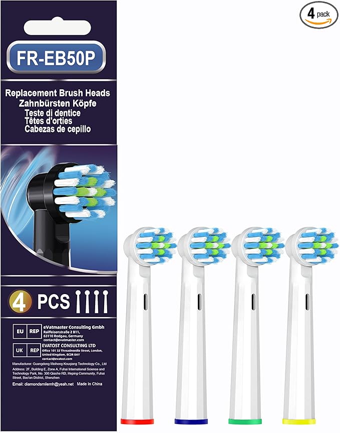 Replacement Toothbrush Heads Compatible with Braun Oral B Pro 1000/7000/9600/5000/3000, Brush Heads Refills for Genius X and Smart 1500 Electric Toothbrush (White)