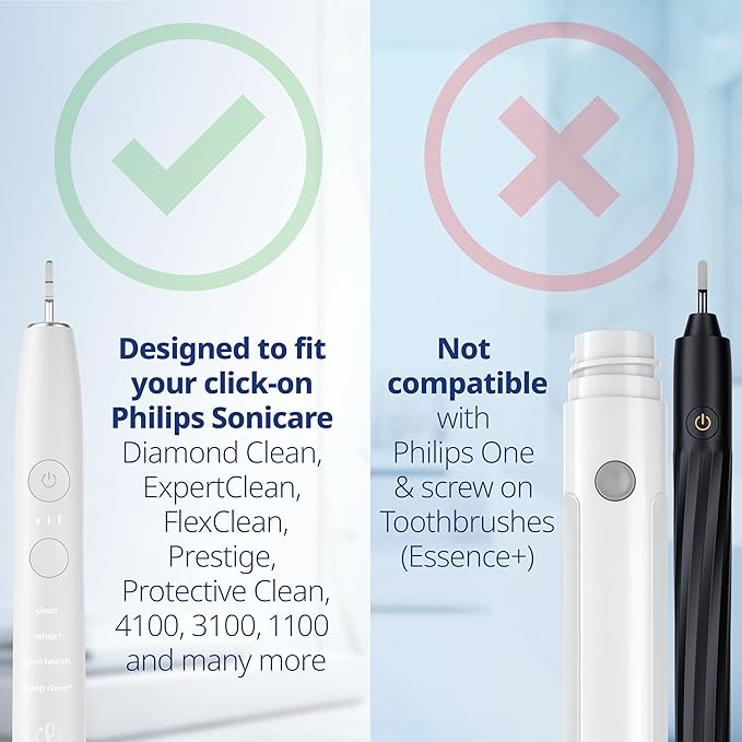 Replacement Heads - Compatible with Philips Sonicare Replacement Heads - Medium Replacement Toothbrush Head - Replaces HX6015/03 SimplyClean Toothbrush Heads - Black - 8 Pack
