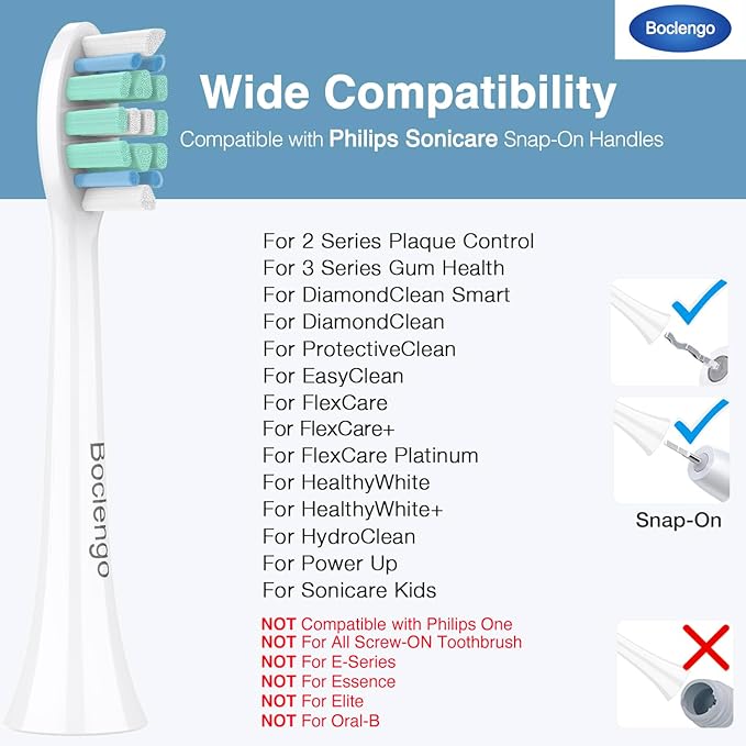 Replacement Toothbrush Heads for Philips Sonicare Replacement Heads C2, C1,Electric Replacement Brush Head Compatible with Phillips Sonicare C2,C1,for Philips Sonic Care Electric Brush