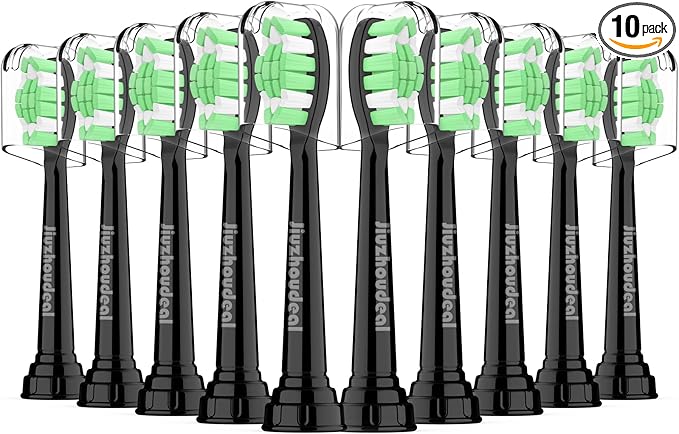 Replacement Heads for Philips Sonicare Toothbrush, Replacement Brush Heads Compatible with Phillips Sonicare Electric Toothbrush, 10-Pack, Black