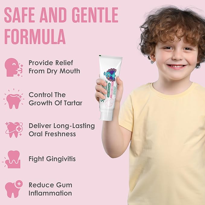 SprinJene Natural Children’s Toothpaste – Fluoride Bubblegum Toothpaste for Kids & Toddlers – Safe Gentle Formula for Cavity Protection – Made in The USA with Black Seed Oil & Zinc (4 Pack)
