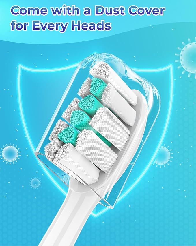 Replacement Toothbrush Heads Compatible with Philips Sonicare：5 Pack Soft Replacement Electric Brush Head Compatible with Phillips Sonicare Snap-on System
