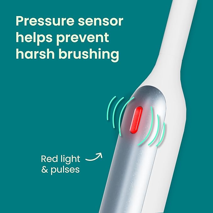 Quip Rev 360 Oscillating Rechargeable Electric Toothbrush with Replaceable Brush Head - Soft Bristles, Pressure Sensor, 3 Intensities, 30-Day Battery Life, Travel Case - Blue Mist