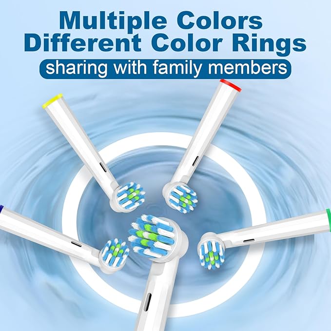 Replacement Toothbrush Heads Compatible with Braun Oral B Pro 1000/7000/9600/5000/3000/8000, Genius X and Smart 1500 Electric Toothbrush, 8 Pcs Accurate Cleaning Brush Heads (White)