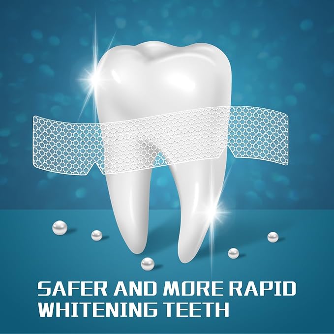 Teeth Whitening Strips - 14 Whitening Strips for Teeth Sensitive, Professional, Fast Remove Smoking, Coffee, Wine Stains, Teeth Whitening Kit Pack of 7 Non-Slip Strips Treatments