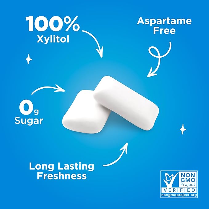 PUR Gum | Aspartame Free Chewing Gum | 100% Xylitol | Natural Peppermint Flavored Gum, 55 Pieces (Pack of 1)