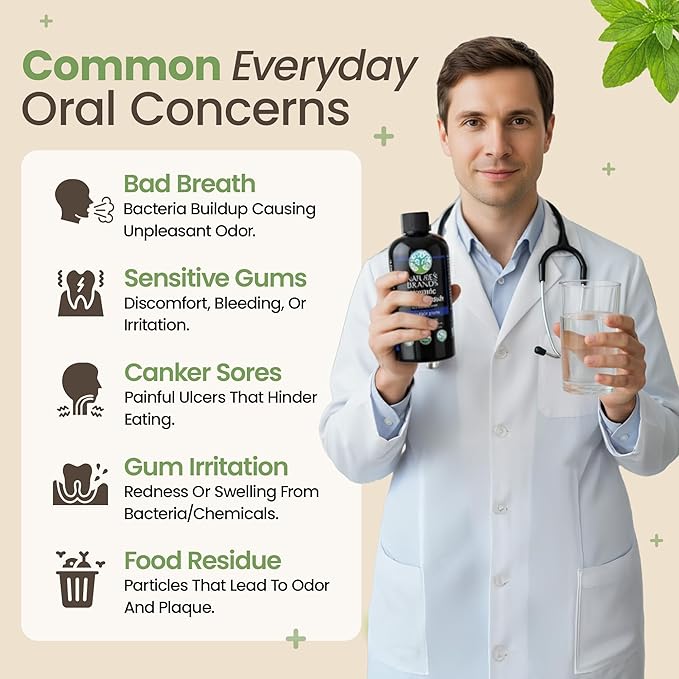 Nature's Brands - Herbal Choice Mari Organic Mouth Wash, 8 Oz, Peppermint Flavor - Tea Tree, Thyme & Fennel Oils for Fresh Breath & Healthy Gums - 1:10 Concentrated Mouthwash in BPA-Free Bottle