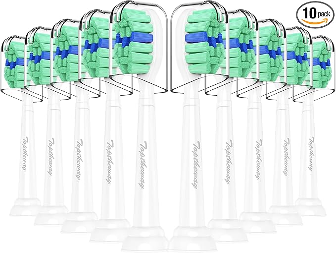 Toptheway Toothbrush Replacement Heads Compatible with Philips Sonicare ProtectiveClean DiamondClean C2 G2 W 4100 5100 5300 Plaque Control, 10 Pack