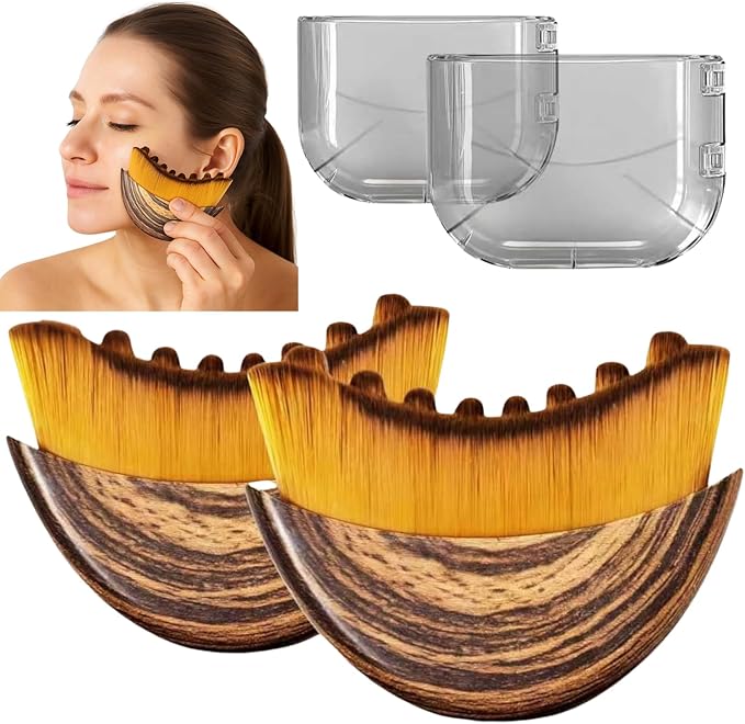 Premium Lymphatic Contour Face Brush,Contour Face Brush-Lymphatic Drainage, Soft Dry Lymphatic Drainage Massage, Ergonomically Designed to Fit The Skin Precisely & Relieve Fatigue (2 pcs)