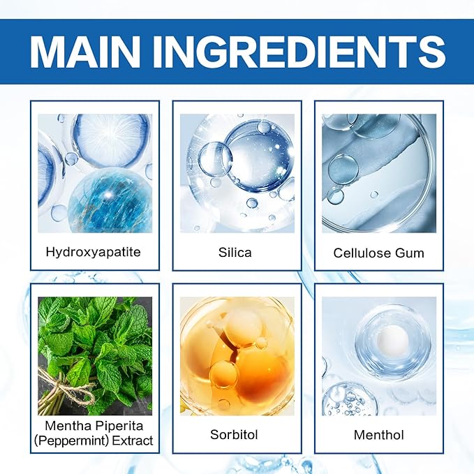 2PCS Hydroxyapatite Toothpaste, Deep Cleansing Toothpaste, Advanced Enamel Protection, Gentle and Effective Formula, Fresh Mint Flavor, for Sensitive Teeth