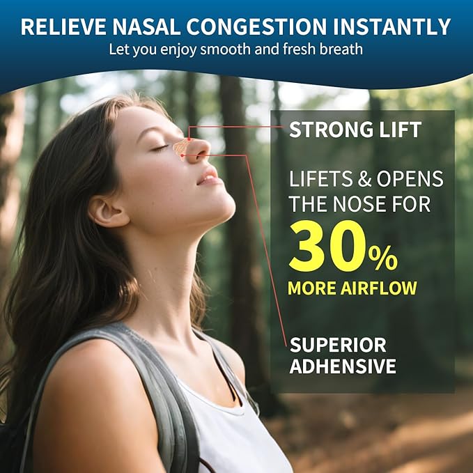 120Ct Nasal Strips for Snoring & Breathing Relief | Nose Tape for Nasal Congestion Relief | Effective Nose Strips to Open Airway, Improve Sleep & Anti Snoring (120 Packs)