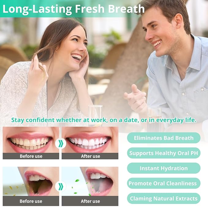 3 Bottles Oral Breath Spray, Mint Breath Spray Natural Breath Freshener, Natural Fresh Breath Freshener Spray Removes Bad Breath, Bad Breath Treatment for Adults Oral Odor Care