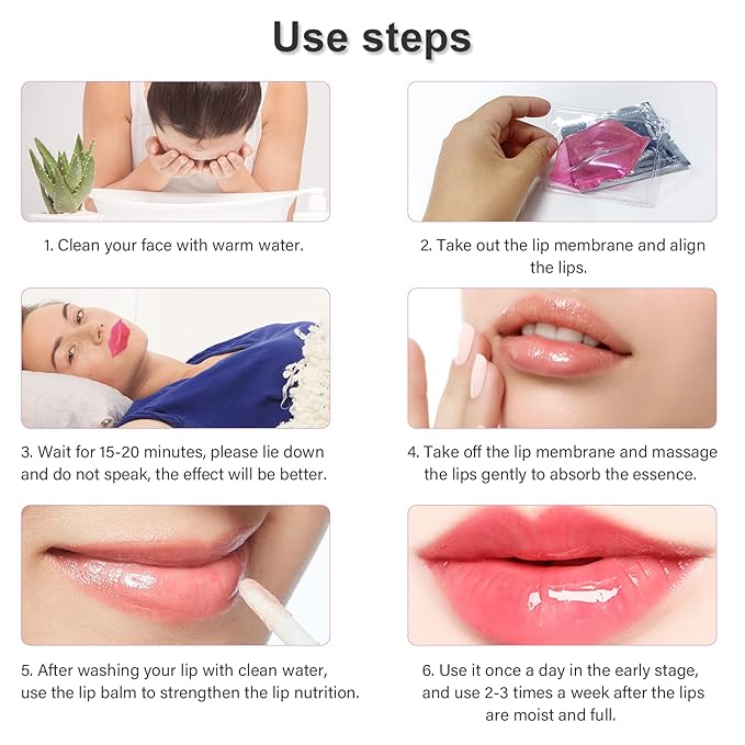 30 PCS Lip Mask Collagen Lip Masks Sheet for Dry Lips, Gel Lip Mask Pack for Remove Dead Skin, Moisturizes and Lightens Lip Lines (30 PCS, Watermelom Red)