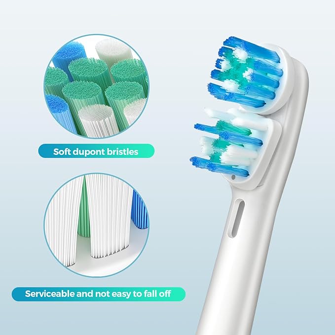 16 Pcs Double Heads Replacement Toothbrush Heads Compatible with Oral B Braun,Electric Toothbrush Heads Refill for Pro 500/1000/1500/3000/7000/8000/9600
