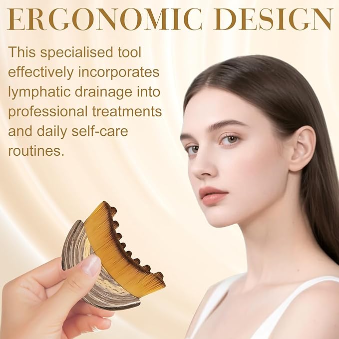 2 PCS ymphatic Contour Face Brush, Dry Brushing Face Brush, Lymphatic Drainage Massager for Face, Ergonomically Designed to Fit The Skin Precisely and Relieve Fatigue