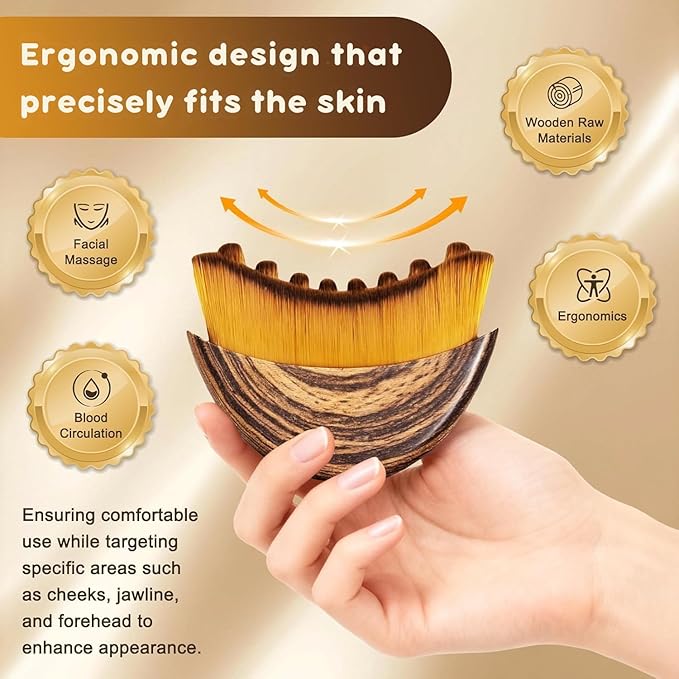 Premium Lymphatic Contour Face Brush,Contour Face Brush-Lymphatic Drainage, Soft Dry Lymphatic Drainage Massage, Ergonomically Designed to Fit The Skin Precisely & Relieve Fatigue (2 pcs)