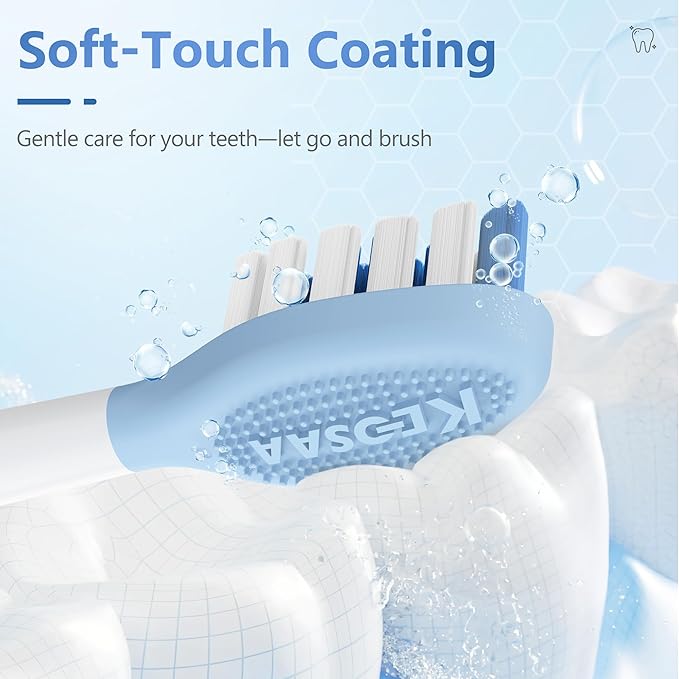 Replacement Toothbrush Heads for Philips Sonicare Electric Toothbrush, 2-in-1 Tongue Cleaner, 8 Pack, Ice Blue,Suitable for Philips Sonicare Heads, C2, C1, C3, W1, W2, W3, G1, G2, G3