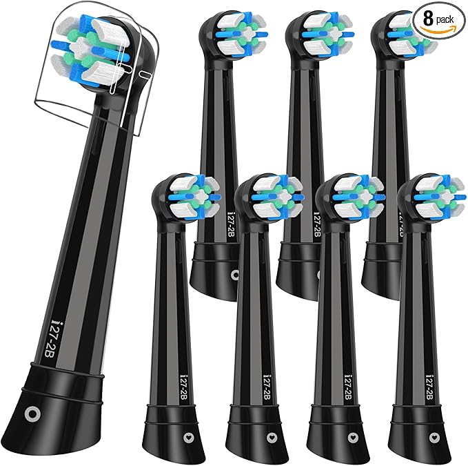Replacement Heads Compatible with Oral B iO 3 4 5 6 7 8 9 10 Series Electric Toothbrush,Toothbrush Heads Compatible with Braun Oral B iO Replacement Heads with Medium Bristles,Black