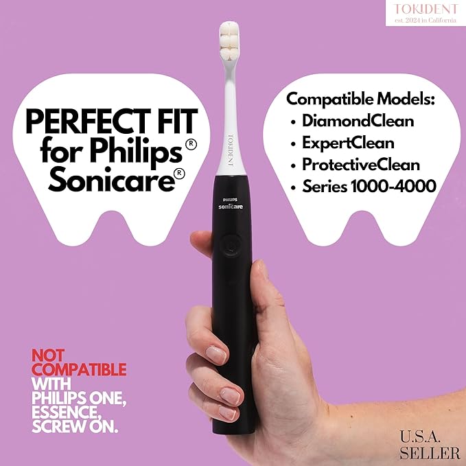 Replacement Brush Heads for Philips Sonicare Electric Brush - Ultra Soft Toothbrush Heads for Sensitive Teeth & Gums - Replacement Head with 10,000 Wave Cut Nano Bristles - 4 Pack - Panda