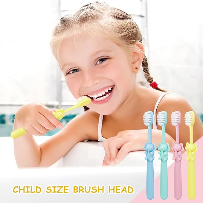 100 pcs Bulk Disposable Kid Toothbrushes Individually Wrapped, Toothbrushes Kids Toothbrush for Age 2+ Toddler Children Toothbrush Set Soft Bristles Boys Girls
