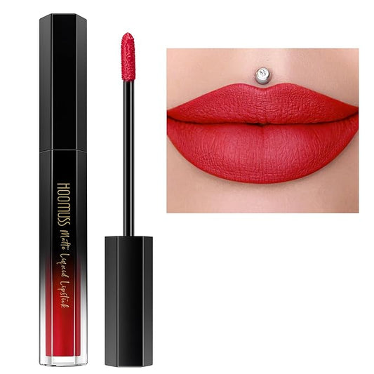 Red Lipstick Long Lasting, Matte Liquid Lipsticks for Women Non Transfer Smudgeproof Smooth and Easy to Appy Cruelty Free Lip Color, M48 Ruby Red
