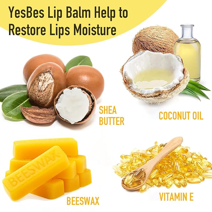128 Pack Lip Balm, Natural Lip Balm Bulk with Vitamin E and Coconut Oil, Moisturizing Lip Balms for Dry Cracked Lips, Lip Balms for Stocking Stuffers - 8 Flavors