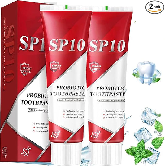 2PC SP-10 Probiotic Whitening Toothpaste – Fresh Breath, Deep Cleaning, Stain Removal– Natural Formula