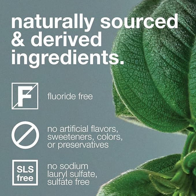 Davids Fluoride Free Toothpaste, Teeth Whitening, Antiplaque, SLS (Sulfate) Free, Promotes Enamel Health, Mouth & Gum Detox, EWG Verified, Natural Herbal Citrus Mint, 5.25oz
