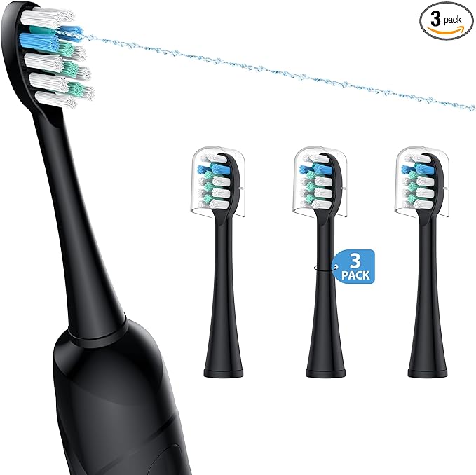 3 Pack Toothbrush Replacement Heads Compatible with WaterPik Sonic Fusion 2.0, FitMount Flossing Brush Head Fit for Water-Pic SF-01 SF-02 and 2.0 SF-03 SF-04