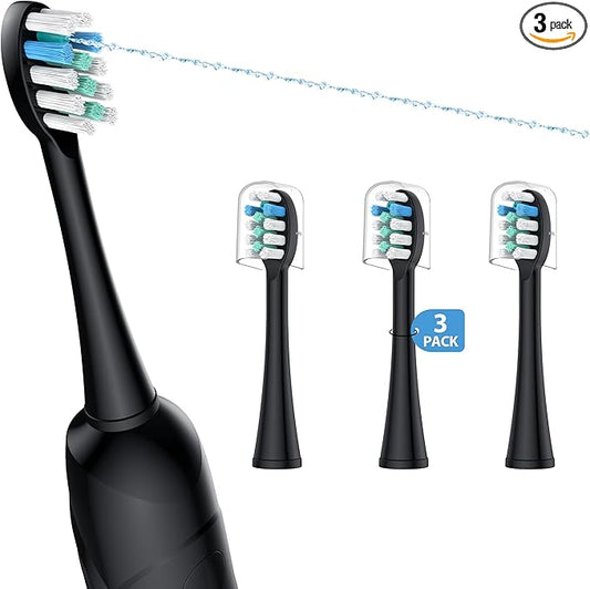 3 Pack Toothbrush Replacement Heads Compatible with WaterPik Sonic Fusion 2.0, FitMount Flossing Brush Head Fit for Water-Pic SF-01 SF-02 and 2.0 SF-03 SF-04