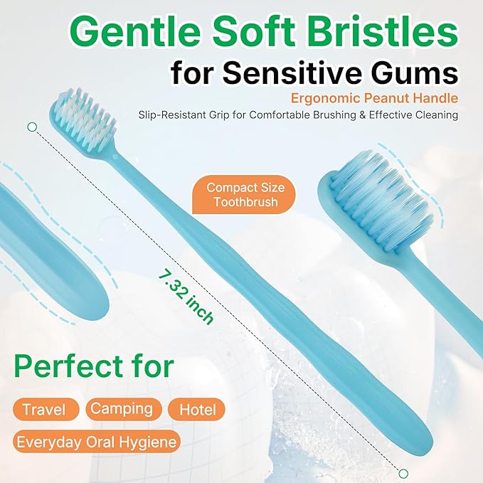 100 Pack Disposable Toothbrushes with Toothpaste, Individually Wrapped Soft Bristle Travel Toothbrush Bulk, Hotel Guest Amenities, Mint 3g Toothpaste Set for Camping, Donation & Oral Care Kit