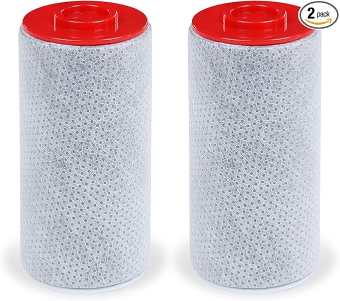 Replacement Filter Set for Weddell Duo - High-efficiency Shower Water Filtration System that Removes Chlorine/PFAS/Contaminants for Better Skin and Hair Health (Red*2)