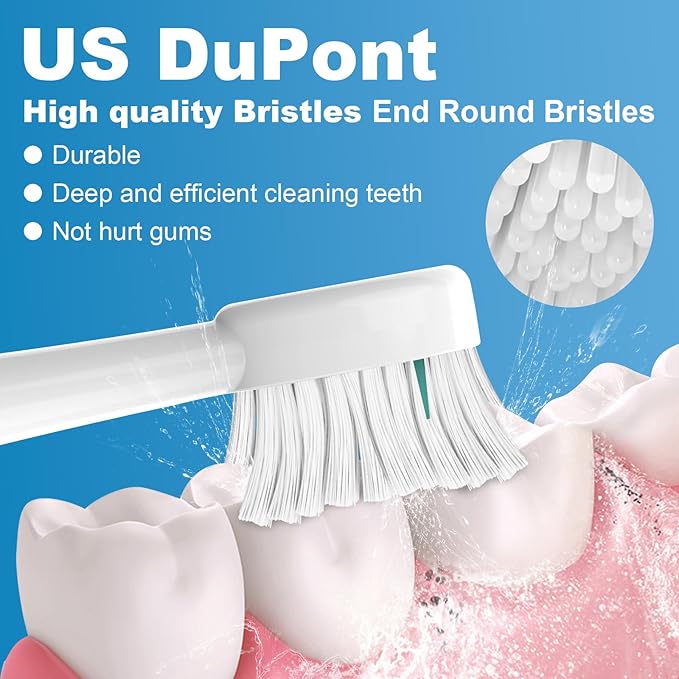Replacement Brush Heads for WaterPik Sonic-Fusion 2.0 Flossing Toothbrush (SF-03/SF-04) and Sonic-Fusion Flossing Toothbrush (SF-01/SF-02),6 Count White with Covers