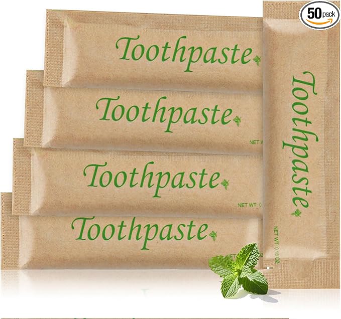 0.18oz Small Toothpaste Travel Size Bulk,Mini Toothpaste Travel for Hotel Camping Gym Office School Homeless50