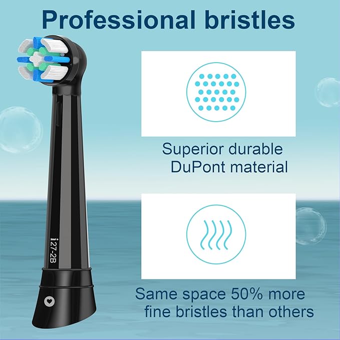 Replacement Heads Compatible with Oral B iO 3 4 5 6 7 8 9 10 Series Electric Toothbrush,Toothbrush Heads Compatible with Oral B iO Replacement Heads, Medium Bristles for Effective Cleaning,Black