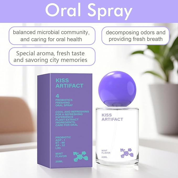 1 Pcs Probiotic Oral Spray for Long-Lasting Freshness, Alcohol-Free Oral Spray with Probiotics for Breath Care, Promotes Oral Health, Convenient Travel-Sized Breath - (20 ml / 0.68 oz)