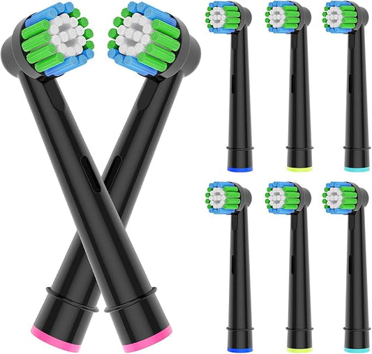 Replacement Toothbrush Heads Compatible with Braun Oral-B, 8 Pack Professional Electric Brush Heads for Oral B Replacement Heads Refill Pro100/1000/1500/4000/5000/7000/8000/9600 Etc, Black