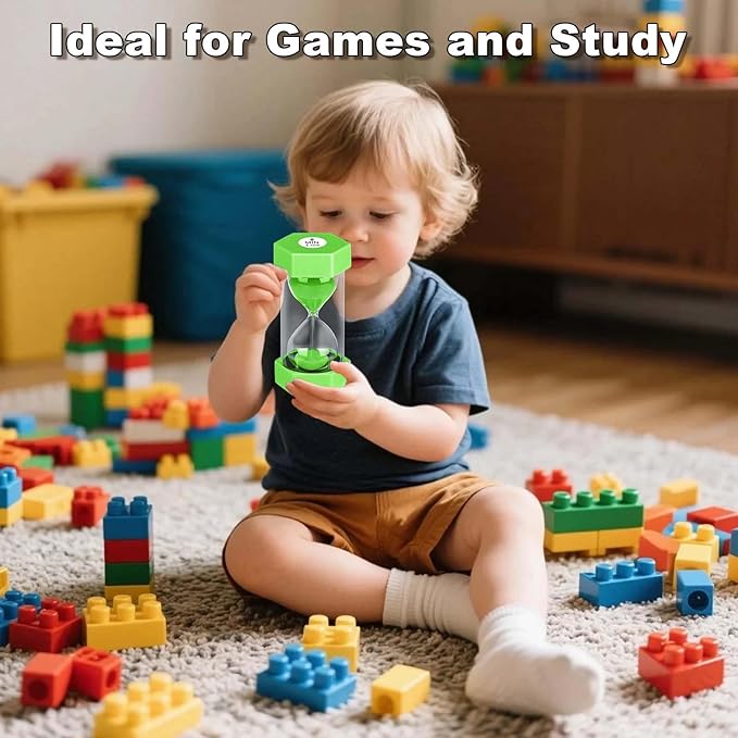 25 Minute Hourglass Sand Timer, Plastic Sandglass Watch Timer, Unbreakable Green Sand Clock Hour Glass 25 Min for Classroom, Games (Green)