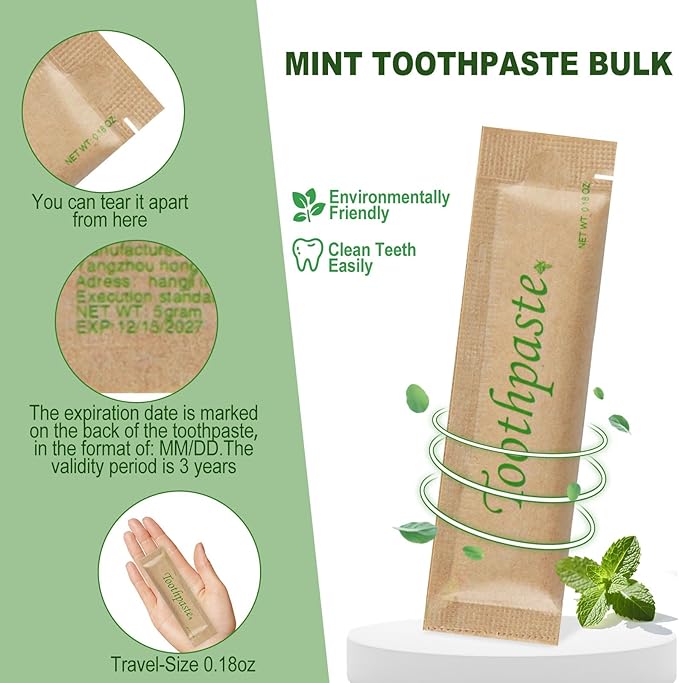 0.18oz Small Toothpaste Travel Size Bulk,Mini Toothpaste Travel for Hotel Camping Gym Office School Homeless100
