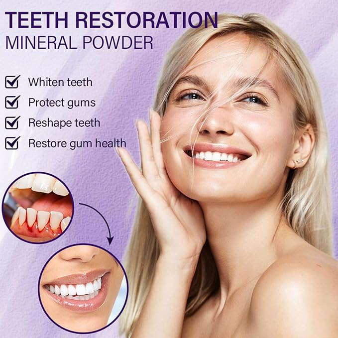 Purple Teeth Whitening Powder, Advanced Tooth Restoration Powder, Natural Teeth Restoration Powder-15g, Professional Oral Care, Protect Gums and Freshen Breat (1 Bottle)