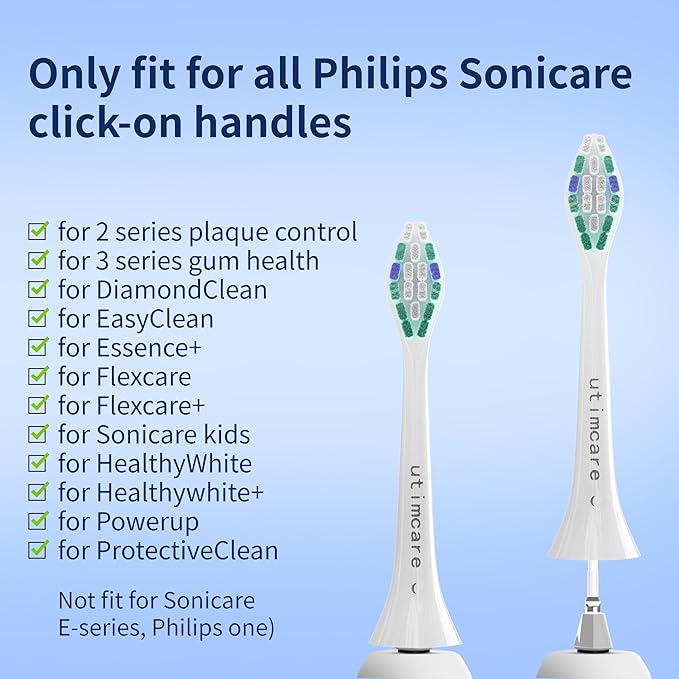 Replacement Toothbrush Heads Compatible with Philips Sonicare Electric Toothbrushes, Electric Brush Head Refills Fit for Philips Sonic Care snap-on Handles, 10Pack