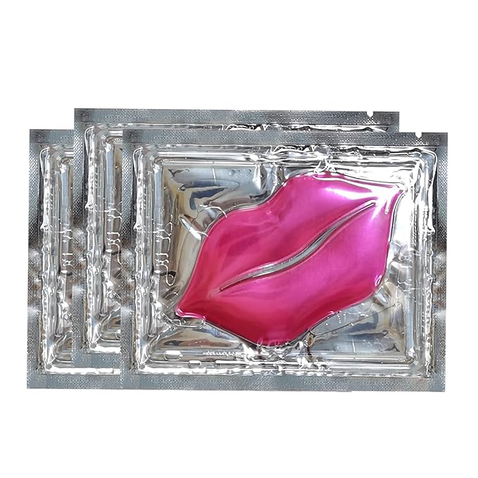 30 PCS Lip Mask Collagen Lip Masks Sheet for Dry Lips, Gel Lip Mask Pack for Remove Dead Skin, Moisturizes and Lightens Lip Lines, Pink