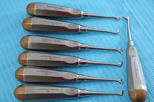 New German German Stainless Set of 7 Cryer Left Right Dental Tooth EXTRACTING Elevators Small Medium Large