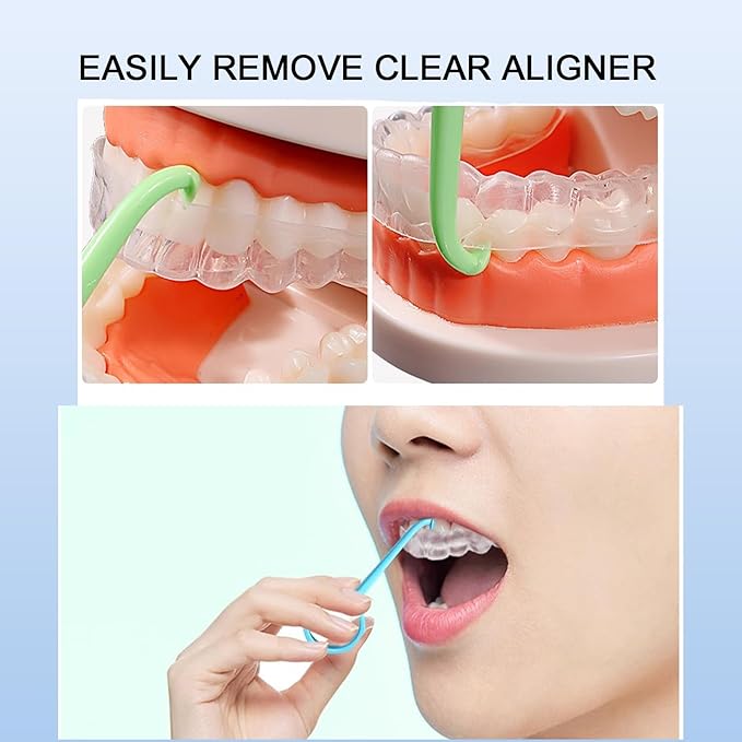 20PCS Aligner Removal Tool,Black Clear Aligner RemoverTools for Invisalign Removable Retainers, Aligners,Braces Removal Kit